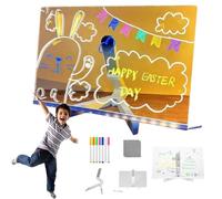 Kivvy Magic Board, 2025 New Hello Luno Magic Board, LED Drawing Board for Kids - Dry Erase, LED Note Board with 7 Colors Pen, Writing Board with Stand for School Cafe Home Office (15 * 15cm)