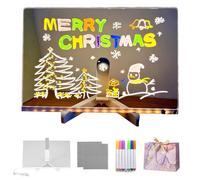 Kivvy Magic Board, Creative Rewritable Luminous Kivvy Magicboard with Adjustable Stand & 7 Colors Pen, LED Lights Acrylic Dry EraseMessage Board for Room, Store, Festival Gift (30 * 20cm)