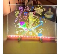 Kivvy Magic Board: Homeanoak Light-Up Erasable Drawing Board with Stand & 7 Markers | DIY Luminous Writing Board for Kids & Adults | Creative Glow-in-The-Dark Art Station (S#2-7.87 * 7.87)
