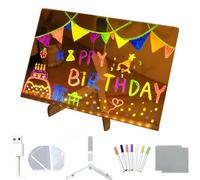 Kivvy Magic Board, Kivvy - Magicboard, Magicboard Where Creativity Lights Up, DIY Erasable Magic Board Lights Up with Stand ＆ 7/12 Markers for Planning, Travel, Drawing (7 pens,30*20cm/11.8*7.8in)
