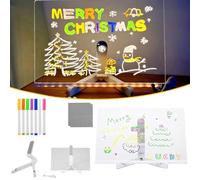 Kivvy Magic Board, Kivvy - Magicboard Where Creativity Lights Up, Led Lights Acrylic Dry Erase Board with Stand & 7 Colors Pen, Acrylic Led Dry Erase Board for Home School Office (M)