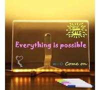 Kivvy Magic Board, Kivvy - Magicboard Where Creativity Lights Up, Led Lights Acrylic Dry Erase Board with 7 Colors Pen, Illuminated Doodle Desktop Memo Board, Advertising Board Writing Boards (7.87in)