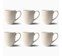 KIVY Cups Set of 6 x 400 ml - Large Coffee Cups Set of 6 - Large Coffee Cup - Tea Cups - Coffee Cup Sets - Coffee Mug Ceramic Mug Set - Mug Sets - Coffee Pot Modern - Coffee Cup