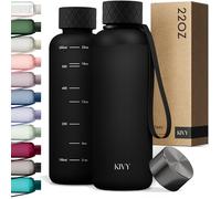 KIVY Drinking Bottle 650 ml [BPA-Free] Leak-Proof and Dishwasher Safe - Water Bottle for Children and Adults - Water Bottle Small - Drinking Bottle Black - Tritan Bottle Suitable for Carbonated