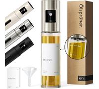 KIVY Glass Oil Sprayer for Cooking, Salads, BBQs & Airfryer [WITH LABELS] Innovative Spray with Portion Control - Oil Spray Bottle with Glass Body - Olive Oil Sprayer - Cooking Oil Mister