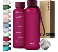 KIVY Slim Water Bottle 22oz [Lightweight & Shatterproof] - Small Drinking Waterbottle - Tritan Bottle Without Straw for School, Sport & Travel - Drinking Bottle Dishwasher Safe, BPA Free