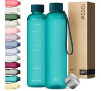 KIVY Slim Water Bottle 32oz [Lightweight & Shatterproof] Fits Backpack & Cupholder for Travel, Sports, School, Gym - Teal green water bottle no straw - Gym water bottle screw top - Dishwasher Safe