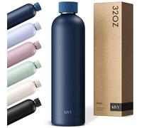 KIVY Stainless Steel Insulated Water Bottle 32oz | Insulated Water Bottle Without Straw - Workout Water Bottles for Men Drink Bottles for Adults - Blue Water Bottle Screw top - Twist top Water Bottle