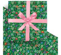 KIVYOIG 5 Sheets Gorilla Gift Wrapping Paper 20" x 30" Quality Kraft Paper Gorilla Gift Wrap for Kids Christmas Birthday, Party, Festive Decoration (Green)