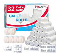 KIWAEZS Gauze Bandages, 4" x 14ft, Premium Quality, Lint and Latex Free, Adjustable Stretch Bandages for Effective Wound Care to Support Dressing, Pack of 32 (Individually Wrapped)