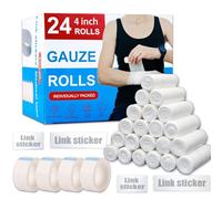 KIWAEZS Gauze Rolls Pack of 24 - 4" x 4 Yards Premium Lint Free and Latex Free Elastic Bandages Designed for Wound Care for Wound Dressing Support (Ideal for