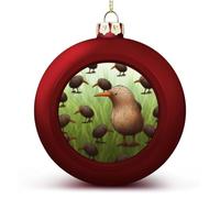 Kiwi Bird Cute Christmas Ball Ornament Shatterproof Hanging Ball Ornaments with String Decorative Christmas Baubles for Xmas Tree Home Wedding Holiday Party Decor Supply