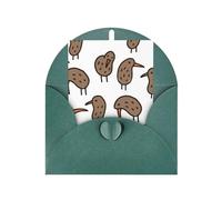 Kiwi Bird Cute Print Adorable Blank Cards& Envelopes,Unique Designs Perfect for Festivals, Invitations