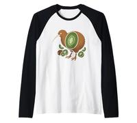 Kiwi Bird Fruit New Zealand Wildlife Animal Raglan Baseball Tee