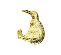 Kiwi Bird Gold Colour Metal Lapel Pin Badge - 2 x 1.9 cm Lightweight NZ Wildlife Emblem - Classic Gold Finish Brooch for National Pride, Travel Souvenirs, and Collectors