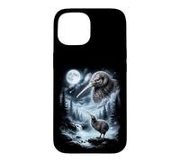 Kiwi Bird Howling at Moon 90's Retro Case for iPhone 15
