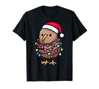 Kiwi Bird Wearing Santa Hat, Holding A Present Box Xmas T-Shirt