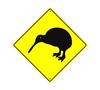 Kiwi Bird with Graphic Crossing Xing Wildlife Animal Caution Hunter Novelty Road Wall Décor Diamond Metal Aluminum 12"x12" Sign