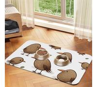 Kiwi Birds Cute Dog Food Mats for Floors, 16x24 Inch Non-Slip Super Absorbent Pet Food Mat, Dishwasher Dog Mat for Food and Water, Cute Rubber Quick Dry Pet Feeding Mat for Dogs Puppy Cats