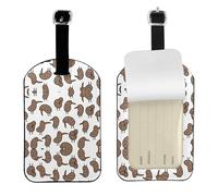 Kiwi Birds Cute Printed PU Leather Bag Tag, Personalized Baggage Label, Privacy Flap ID Shield, for Vacation