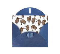 Kiwi Birds Cute Printing Horizontal Love Buckle Pearl Paper Holiday Greeting Card With Envelopes For Friends, Family