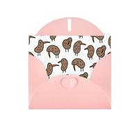 Kiwi Birds Cute Printing Horizontal Love Buckle Pearl Paper Holiday Greeting Card With Envelopes For Friends, Family