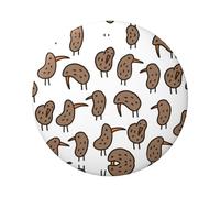 Kiwi Birds Cute Round Badge - Durable Tin Plate Design With Full Front Print, Perfect For Custom Gifts And Apparel Decoration
