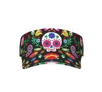 Kiwi Birds Cute Sun Visor Hats,Open Top Hat for Women and Men,Fishing-Hats,Adult Sunscreen Visor Cap, Sugar Horror Skull and Flowers, One size