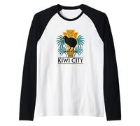 Kiwi City Art Deco Emblem Raglan Baseball Tee