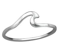 KIWI DAISY 925 Sterling Silver Wave Ring, Dainty Beach Ocean Jewelry, Minimalist Stackable Gift for Her Summer Boho Style (6), Sterling Silver, No Gemstone
