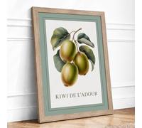 Kiwi de L'Adour Botanical Framed Wall Art Print A4 (29.7×21cm) Oak, Wall Decor for Living Room, Bedroom, Office & Home, Ready to Hang, Art Gift