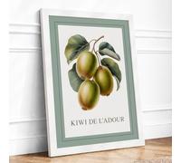 Kiwi de L'Adour Botanical Framed Wall Art Print A4 (29.7×21cm) White, Wall Decor for Living Room, Bedroom, Office & Home, Ready to Hang, Art Gift