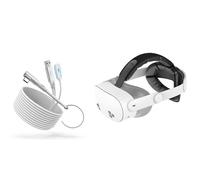 KIWI design K4 Comfort Head Strap and 5M Link Cable with Charging Bundle for Meta Quest 3S / Quest 3, Enhanced Ergonomic Support and High-Speed