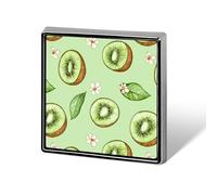 Kiwi Fruit And Flowers Square Shape Brooches Pins Lightweight Metal Lapel Pin Memorial Badges Jewelry Gift
