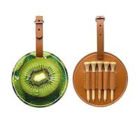 Kiwi Fruit Brown Golf tee Storage Bag, Multifunctional Golf tee Storage Bag for Men, Durable PU Material