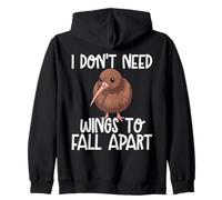 Kiwi I Dont Need Wings To Fall Apart Kiwi Zip Hoodie
