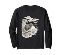 Kiwi Ink Wash Bamboo Scene Long Sleeve T-Shirt