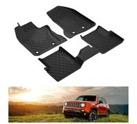 KIWI MASTER Black Floor Liners Mats Compatible for 2015-2020 Jeep Renegade Front & 2nd Seat All-Weather Slush Liner Mat