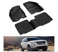 KIWI MASTER Floor Mats Compatible for 2015-2019 Ford Explorer Accessories All Weather Mat Liners Front & 2nd 2 Row Seat TPE Slush Liner Black