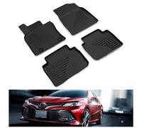 KIWI MASTER Floor Mats Compatible for 2018-2021 Toyota Camry Accessories Non-Hybrid All Weather Mat Liners Front & Rear 2 Row Seat TPE Slush Liner Black OEM PT908-03180-20