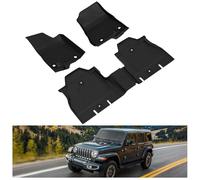 KIWI MASTER Floor Mats Compatible for 2018-2023 Jeep Wrangler JL 4-Door Accessories Floor Liners TPE All Weather Slush Custom Fit Mat Front and Rear 2 Row Black OEM 82215203AE