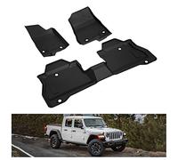 KIWI MASTER Floor Mats Compatible for 2020 Jeep Gladiator JT All Weather Protector Mat Liners Front Rear 2 Row Seat TPE Slush Liner Black 82215626AB
