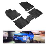 KIWI MASTER Floor Mats Liners Compatible for 2017-2018 Jeep Compass Front & 2nd Row Seat All Weather Protector Slush Liner Mat Black