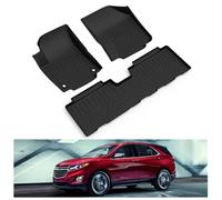 KIWI MASTER Floor Mats Liners Compatible for 2018-2020 Chevrolet Equinox Front & 2nd Row Seat All Weather Protector TPE Slush Liner Mat Black