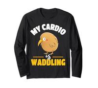Kiwi My Cardio is Waddling Flightless Bird Humor Long Sleeve T-Shirt