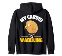 Kiwi My Cardio Is Waddling Flightless Bird Humor Zip Hoodie