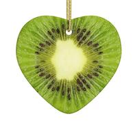 Kiwi Slice Christmas Tree Ceramic Hanging,Christmas Ornament 2022,Double-Sided Printed Ceramic Hanging Decorations