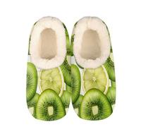 Kiwi Slice Lemon Fruit Slippers for Women Slipper Socks Soft House Slippers Shoes for Bedroom Indoor, Winter Cozy Christmas Gifts