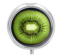 Kiwi Slice Pill Box, 3 Compartment Small Pill Case Waterproof Travel Pill Organizer for Pocket Or Purse Portable Mini Medicine Tablet Vitamin Holder Pill Case