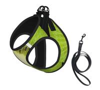 Kiwi Slice Print Adjustable Harness Leash Set For Cats And Dogs, Soft Breathable Kitten Puppy Mesh Vest With Reflective Design, Escape-Proof Lead For Small Pets Walking Training